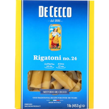 De Cecco Pasta Rigatoni No. 24 16 oz Authentic Italian Goodness