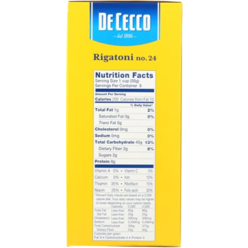 De Cecco Pasta Rigatoni No. 24 16 oz Authentic Italian Goodness