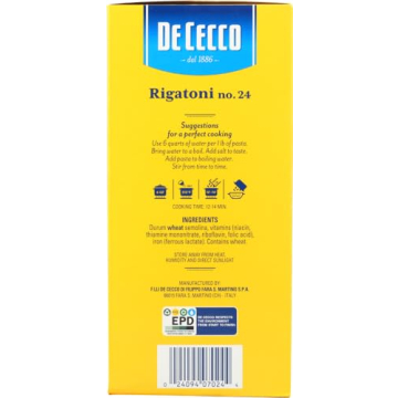 De Cecco Pasta Rigatoni No. 24 16 oz Authentic Italian Goodness