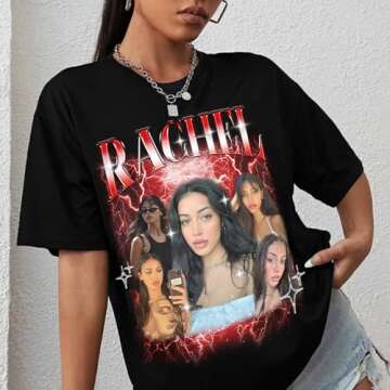 Generic Personalized Bootleg Rap Shirts for Girlfriend & Boyfriend, Custom Tee with Vintage Face Photo, Gift Idea for Birthday and Valentines Day Black, Small-XX-Large