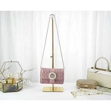 MCKECHSION Display Stand Set of 2 Acrylic Jewelry Towers Stands - Stainless Steel Long Necklaces Stands Adjustable Height Jewelry Organizer for Home Store Boutique