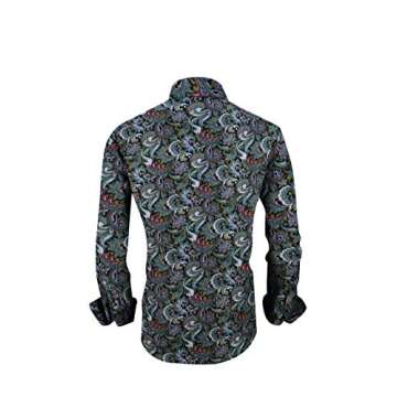 Premiere Men's Colorful Paisley Designer Fashion Dress Shirt Floral Casual Shirt Woven Long Sleeve B...