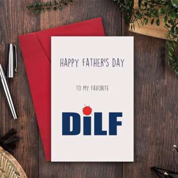 Kirynurd Happy Father's Day to My Favorite DILF, Fathers Day Card for Husband from Wife