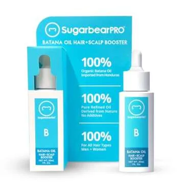 Sugarbear Hair Vitamin Gummy 2 Month Supply & 1 Pure Batana Natural Hair Growth Oil-Extra Strength Biotin 6000mcg, Women, Men, Vegan Vitamin B12, MSM, Inositol, Elderberry, Kosher, Halal, Cruelty-Free