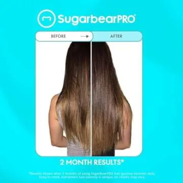 Sugarbear Hair Vitamin Gummy 2 Month Supply & 1 Pure Batana Natural Hair Growth Oil-Extra Strength Biotin 6000mcg, Women, Men, Vegan Vitamin B12, MSM, Inositol, Elderberry, Kosher, Halal, Cruelty-Free