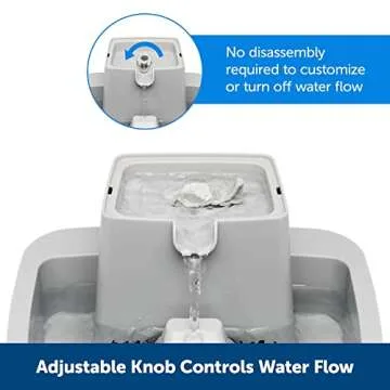 PetSafe Oasys 1/2 Gallon (64 Ounce) Small Pet Fountain - Small Dog and Cat Water Fountain - Dishwasher Safe Filtered Water Dispenser with Flow Control - Easy to Clean - Filters Included