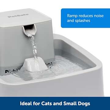 PetSafe Oasys 1/2 Gallon (64 Ounce) Small Pet Fountain - Small Dog and Cat Water Fountain - Dishwasher Safe Filtered Water Dispenser with Flow Control - Easy to Clean - Filters Included