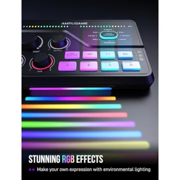 Fifine Gaming Audio Mixer SC8 with XLR and RGB Features