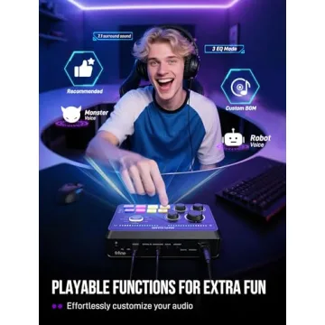 Fifine Gaming Audio Mixer SC8 with XLR and RGB Features