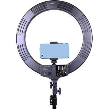 Dracast Halo Bi-Color LED180 | 18" Dimmable LED Video Ring Light Kit| Bi-Color 3200K-5600K | Remote Control | Zoom Video Conference Lighting, YouTube, Live Stream