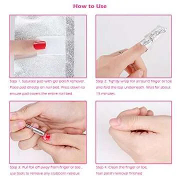 MIILYE Nail Remover Foil Wraps for Acrylic/UV/Gel Polish Soak-off Removal, with Pre-attached Lint Free Pad, Pack of 200 Wraps + 1x Stainless Steel Nail Manicure Remover Scraper Cuticle Pusher Kit