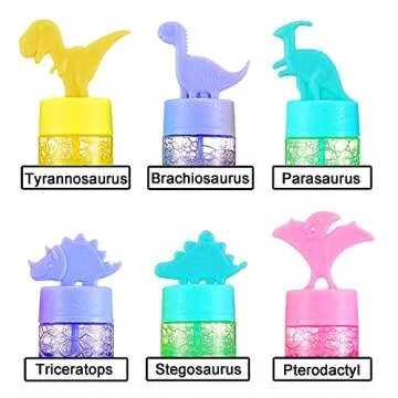 24 Pcs Dinosaur Bubble Wands,Mini Bubble Wands Party Favors for Themed Birthday,Outdoors Activity,Su...