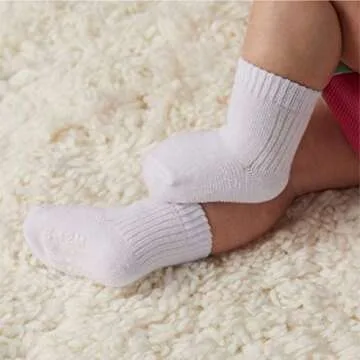 Fruit of the Loom Baby 14-Pack Grow & Fit Flex Zones Cotton Stretch Socks - Unisex, Girls, Boys (0-6 Months, Pink)