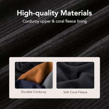 VeraCosy Men's Moccasin Slippers Comfy Soft Durable Slip-on Indoor Memory Foam House Shoes Matt Black,7-8 US