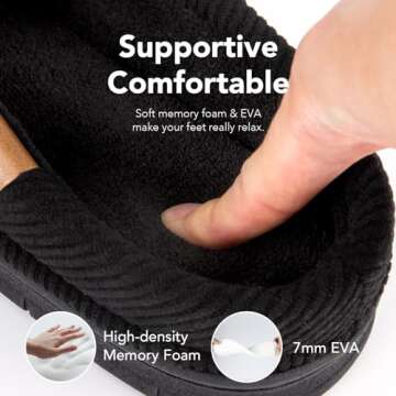 VeraCosy Men's Moccasin Slippers Comfy Soft Durable Slip-on Indoor Memory Foam House Shoes Matt Black,7-8 US
