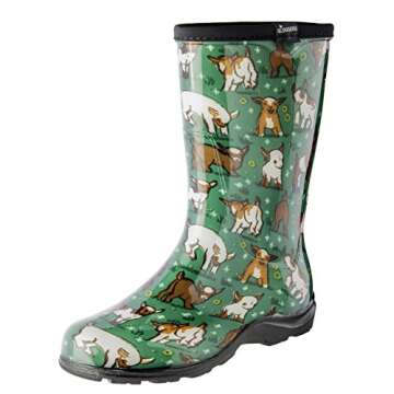 Sloggers Women's Waterproof Rain and Garden Boot with Comfort Insole, Goats Grass Green, Size 8, 5018GOGN08