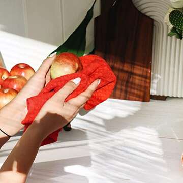 Hiera Home Kitchen Towels - Ultra Soft Cotton and Super Absorbent Dish Towels for Kitchen, Large Kitchen Towel 24x16 Inches, Natural Cotton Dish Towels Pack of 2 (Mushroom)