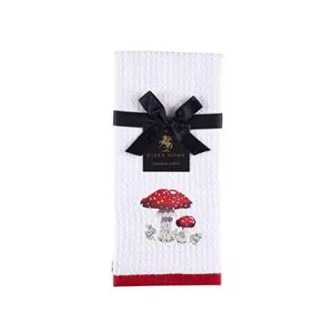 Hiera Home Kitchen Towels - Ultra Soft Cotton and Super Absorbent Dish Towels for Kitchen, Large Kitchen Towel 24x16 Inches, Natural Cotton Dish Towels Pack of 2 (Mushroom)