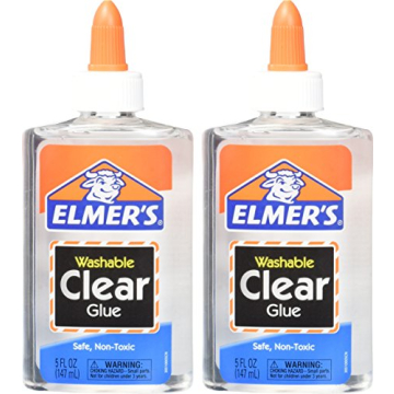 Elmer's Washable School Glue, Clear, 2 Pack for Crafts