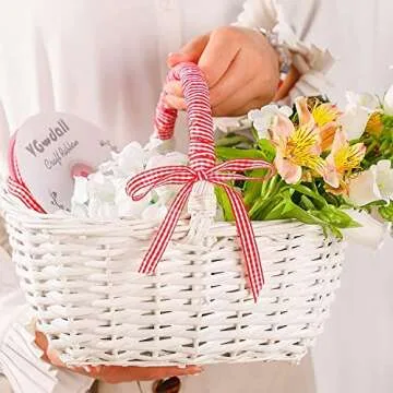 VGOODALL Red Gingham Ribbon, 3/8" x 50Yd Red and White Thin Crafts Ribbon Buffalo Checker Ribbons for Hair Accessories Picnic School and Birthday Gift Wrapping