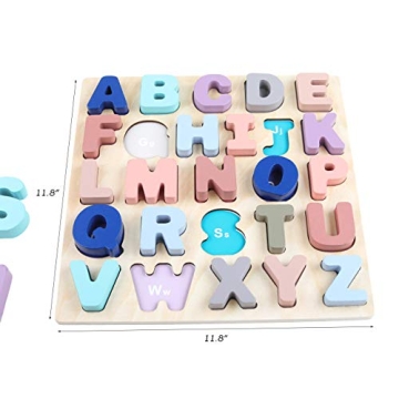 GEMEM Large Wooden Alphabet Number Puzzles for Toddlers