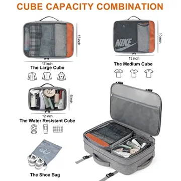 Lumesner 40L Travel Backpack - Expandable Carry-On Bag