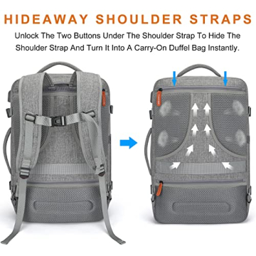 Lumesner 40L Travel Backpack - Expandable Carry-On Bag