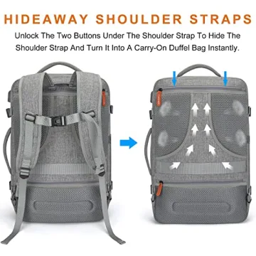 Lumesner 40L Travel Backpack - Expandable Carry-On Bag