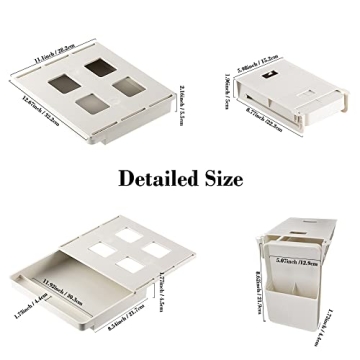 Navtcow Under Desk Drawer Storage Organizer - 2 Pack (Large and Small) Beige - (Please Note Drawer Size/No Lip Under Desktop)