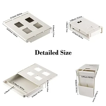 Navtcow Under Desk Drawer Storage Organizer - 2 Pack (Large and Small) Beige - (Please Note Drawer Size/No Lip Under Desktop)