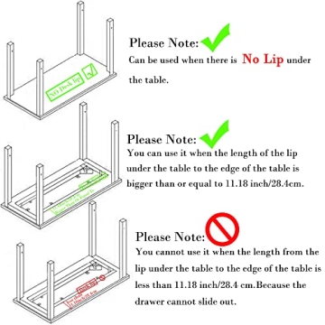 Navtcow Under Desk Drawer Storage Organizer - 2 Pack (Large and Small) Beige - (Please Note Drawer Size/No Lip Under Desktop)