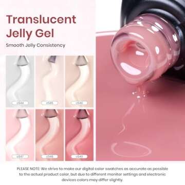 Beetles Jelly Gel Nail Polish Set 6 Colors Neutral Sheer Milky White Nude Pink Gel Polish Kit Translucent Soak off Uv Nail Gel Diy Manicure 2024 New Nail Trend Valentine's Day Gifts for Girls Women