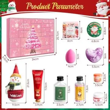 Advent Calendar 2024, 24PCS Holiday Beauty Advent Calendar, Spa Gift Set, Bath & Body Care, 24 Days of Countdown Calendar-Limited Edition Christmas Gifts Skincare Sets for Teen Girls and Women Gift (Pink)