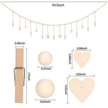 KLOGTSIND Photo Display with Clips - Boho Wall Decor