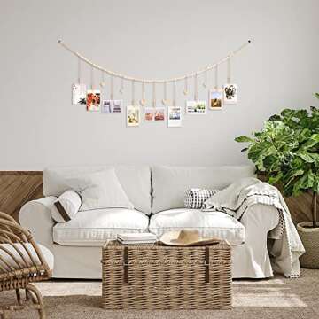 KLOGTSIND Photo Display with Clips - Boho Wall Decor