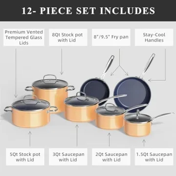 Nuwave Blue Ceramic Nonstick Cookware Set