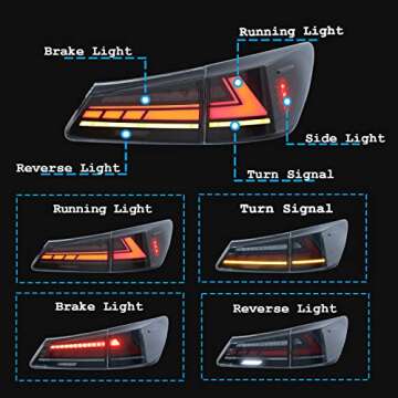 inginuity time LED Smoked Tail Lights For Lexus IS250 IS350 ISF 2006 2007 2008 2009 2010 2011 2012 2...