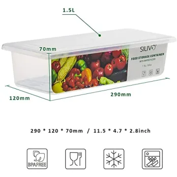 SILIVO 1.5L Produce Container Set - Keep Fruits Fresh