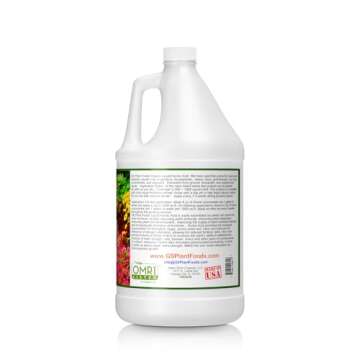GS Plant Foods Organic Liquid Humic Acid with Fulvic - Concentrate Fertilizer for Enhanced Nutrient Uptake and Soil Conditioning - 1 Gallon