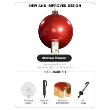 Inflatable Oversized Ornaments Jumbo Christmas Balls 15" 18" 25" or 30" inches Holiday Decorations Indoor Outdoor