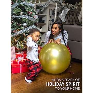 Inflatable Oversized Ornaments Jumbo Christmas Balls 15" 18" 25" or 30" inches Holiday Decorations Indoor Outdoor