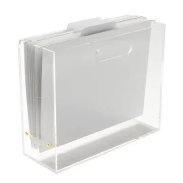 RUSSELL+HAZEL Acrylic File Box Slim for Stylish Organization