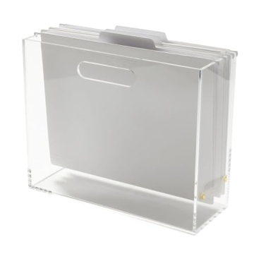 RUSSELL+HAZEL Acrylic File Box Slim for Stylish Organization