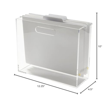 RUSSELL+HAZEL Acrylic File Box Slim for Stylish Organization