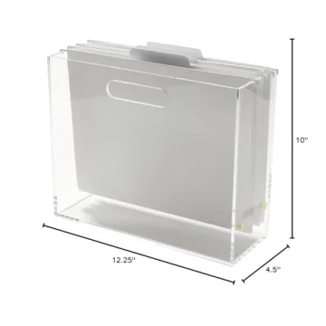 RUSSELL+HAZEL Acrylic File Box Slim for Stylish Organization