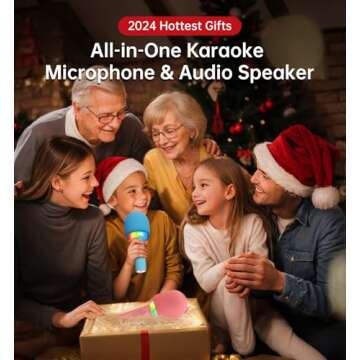 Kinglucky Wireless Bluetooth Karaoke Microphone, 2-in-1 Portable Handheld Karaoke Mic Speaker Machin...