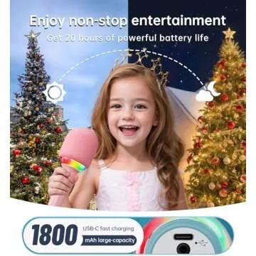 Kinglucky Wireless Bluetooth Karaoke Microphone, 2-in-1 Portable Handheld Karaoke Mic Speaker Machine Christmas Birthday Gifts Toys for Girls Ages 3-12+ Home Party for All Smartphones PC - Blue