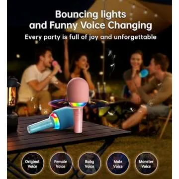 Kinglucky Wireless Bluetooth Karaoke Microphone, 2-in-1 Portable Handheld Karaoke Mic Speaker Machine Christmas Birthday Gifts Toys for Girls Ages 3-12+ Home Party for All Smartphones PC - Blue