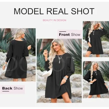 Cute Summer Dress for Women - Dokotoo Casual Babydoll Tunic