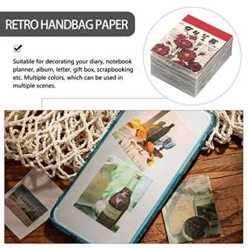 1 Book Scrapbooking Paper Vintage Paper Decorative DIY Scrapbooking Retro Material Paper 365 Sheets